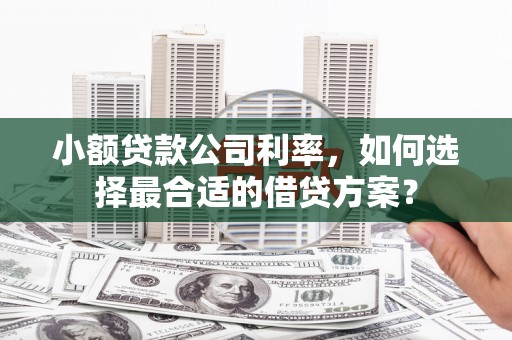 固原小额贷款公司利率，如何选择最合适的借贷方案？